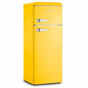 FRIGORIFERO DOPPIA PORTA H143CM GIALLO SEVERIN